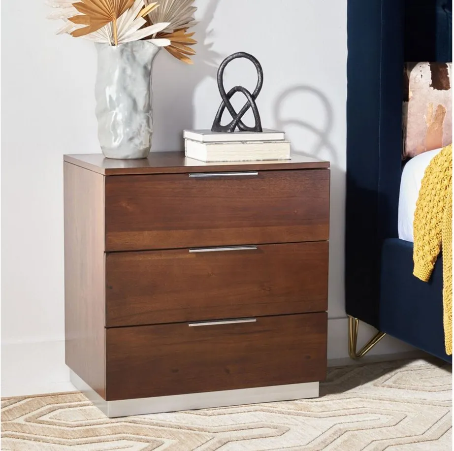 Eva Nightstand in Walnut by Safavieh