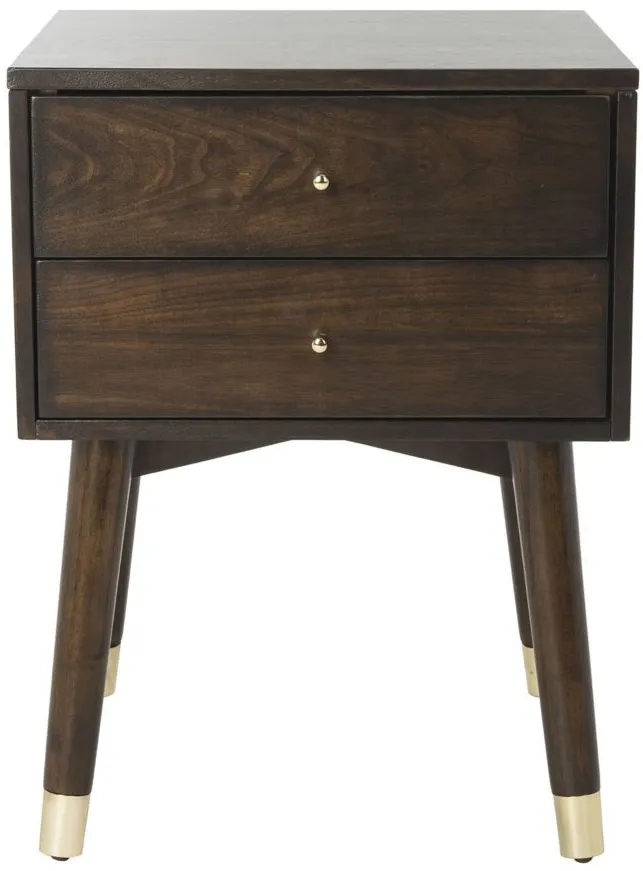 Flora Nightstand in Walnut by Safavieh