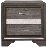Griggs Nightstand in Two-Tone Finish (Gray and Silver Glitter) by Homelegance