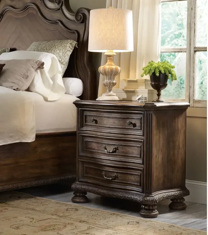 Rhapsody Three Drawer Nightstand in Brown by Hooker Furniture