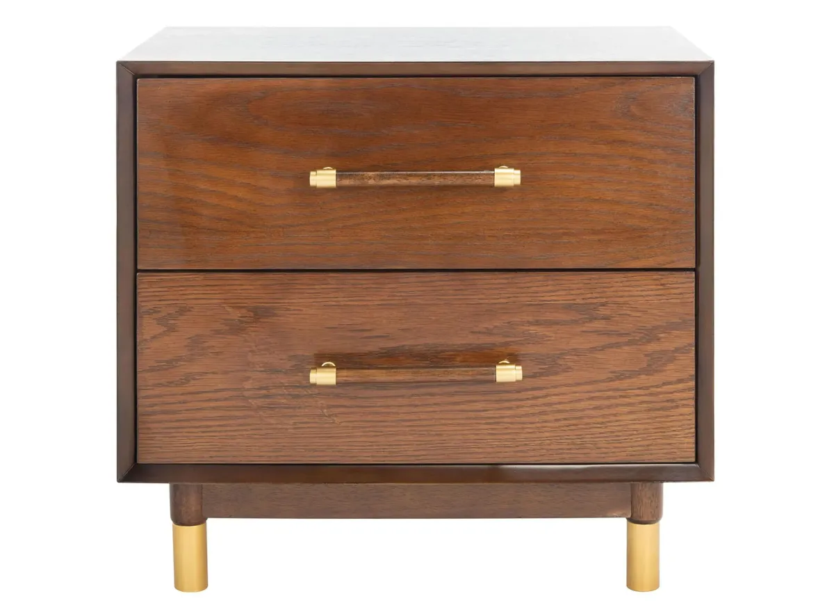 Luiza Nightstand in Walnut by Safavieh