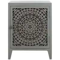 Musa Carved Nightstand in Gray by Safavieh