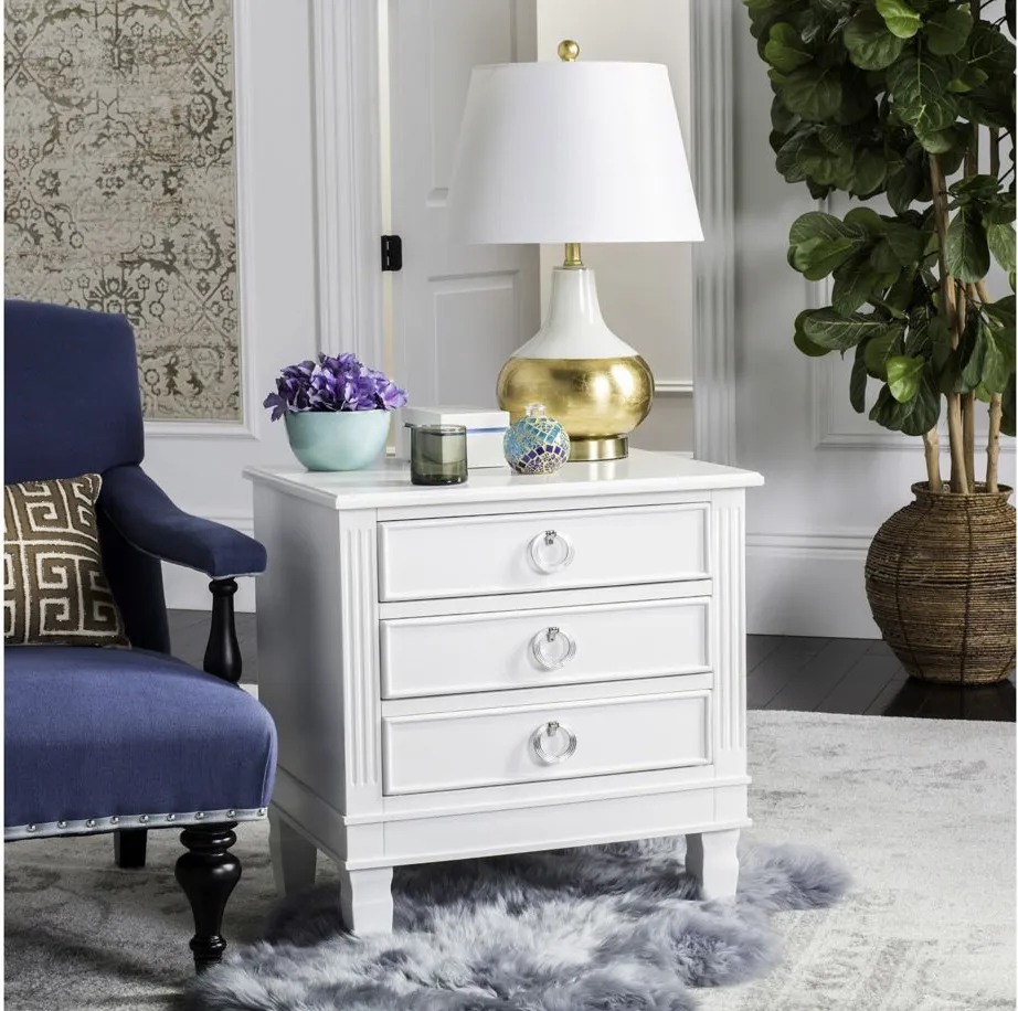 Odilia Nightstand in White by Safavieh