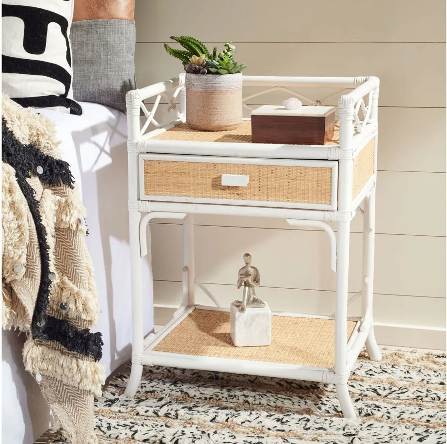 Raveena Nightstand in White by Safavieh