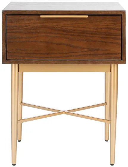 Toby One-Drawer Nightstand in Walnut by Safavieh