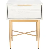 Toby One-Drawer Nightstand in White Washed by Safavieh