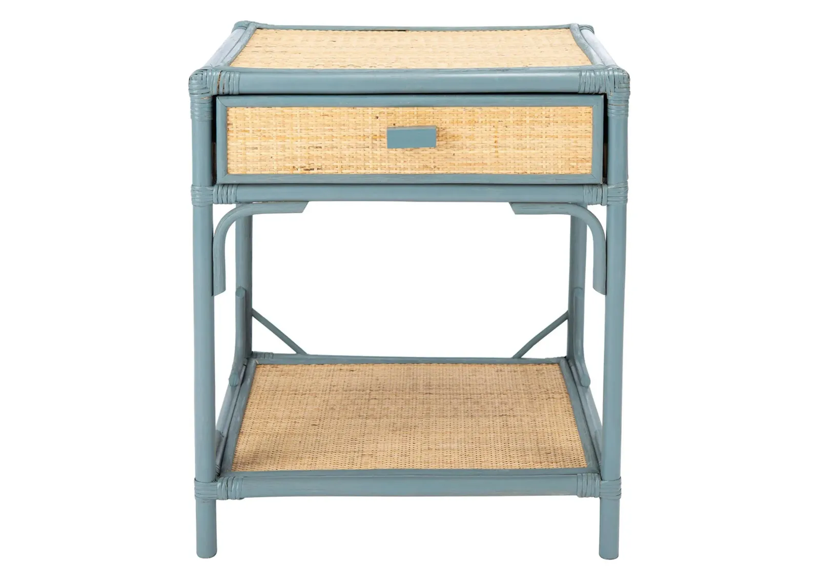 Zinnia One-Drawer Nightstand in Blue Gray by Safavieh