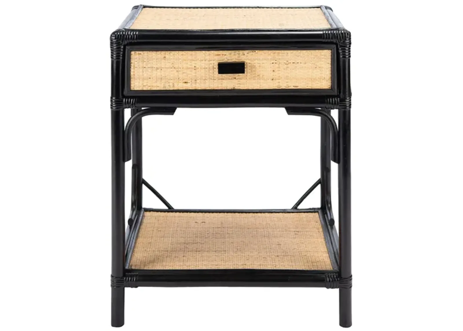 Zinnia One-Drawer Nightstand in Black by Safavieh