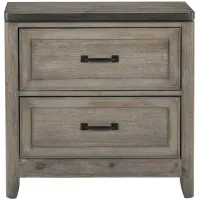 Beddington Nightstand with Power Outlets in 2-Tone Finish (Gray and Oak) by Homelegance