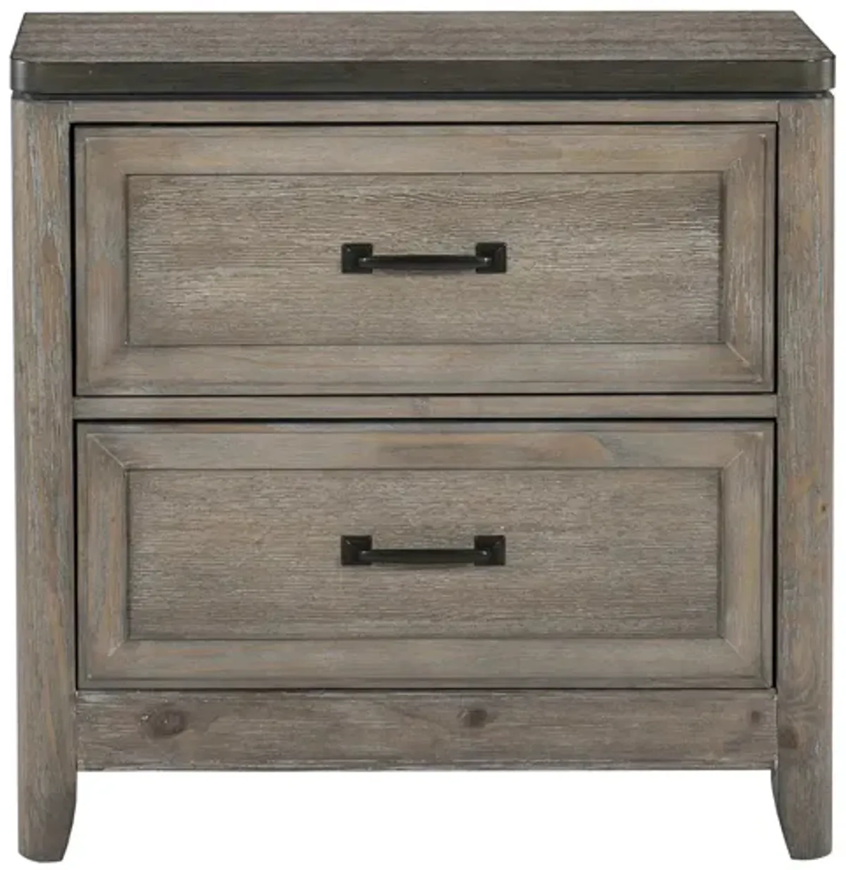 Beddington Nightstand With Power Outlets in 2-Tone Finish (Gray and Oak) by Homelegance