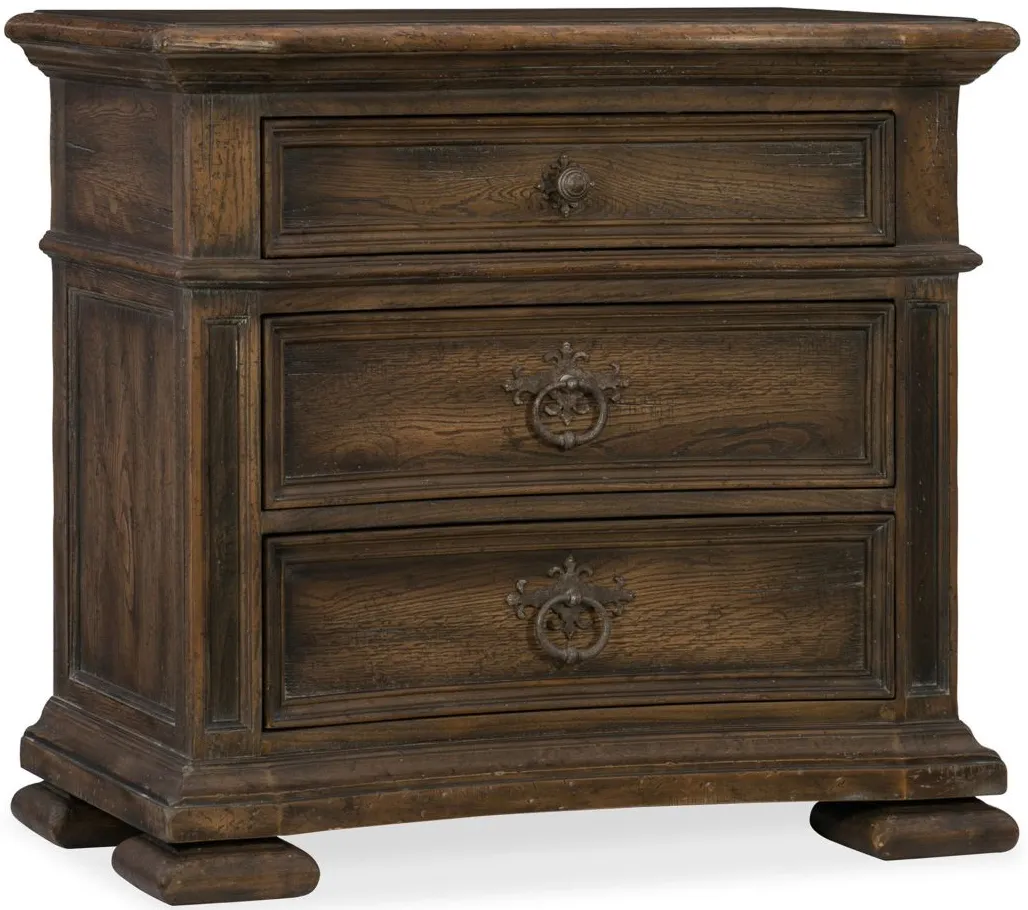 Hill Country Three-Drawer Nightstand in Brown by Hooker Furniture