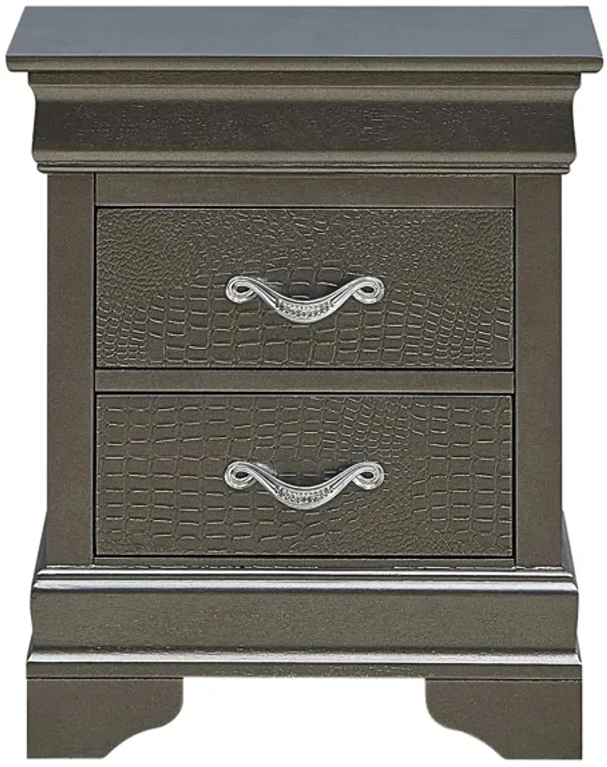 Lorana Nightstand in Metalic Black by Glory Furniture