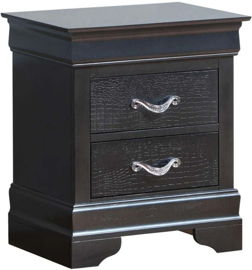 Lorana Nightstand in Silver Champagne by Glory Furniture