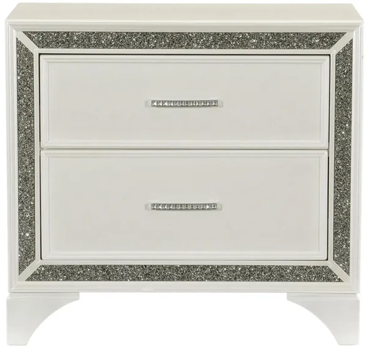 Mossbrook Nightstand in Pearl White Metallic by Homelegance