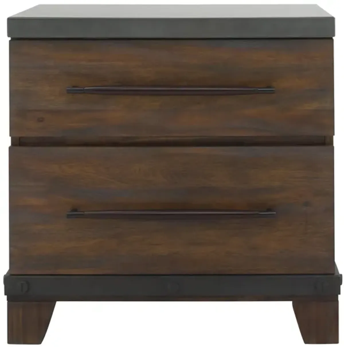 Santa Cruz Nightstand w/ Dual USB Charger in Brown by Bellanest