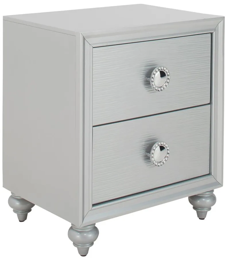 Hazel Nightstand in Silver by Hillsdale Furniture