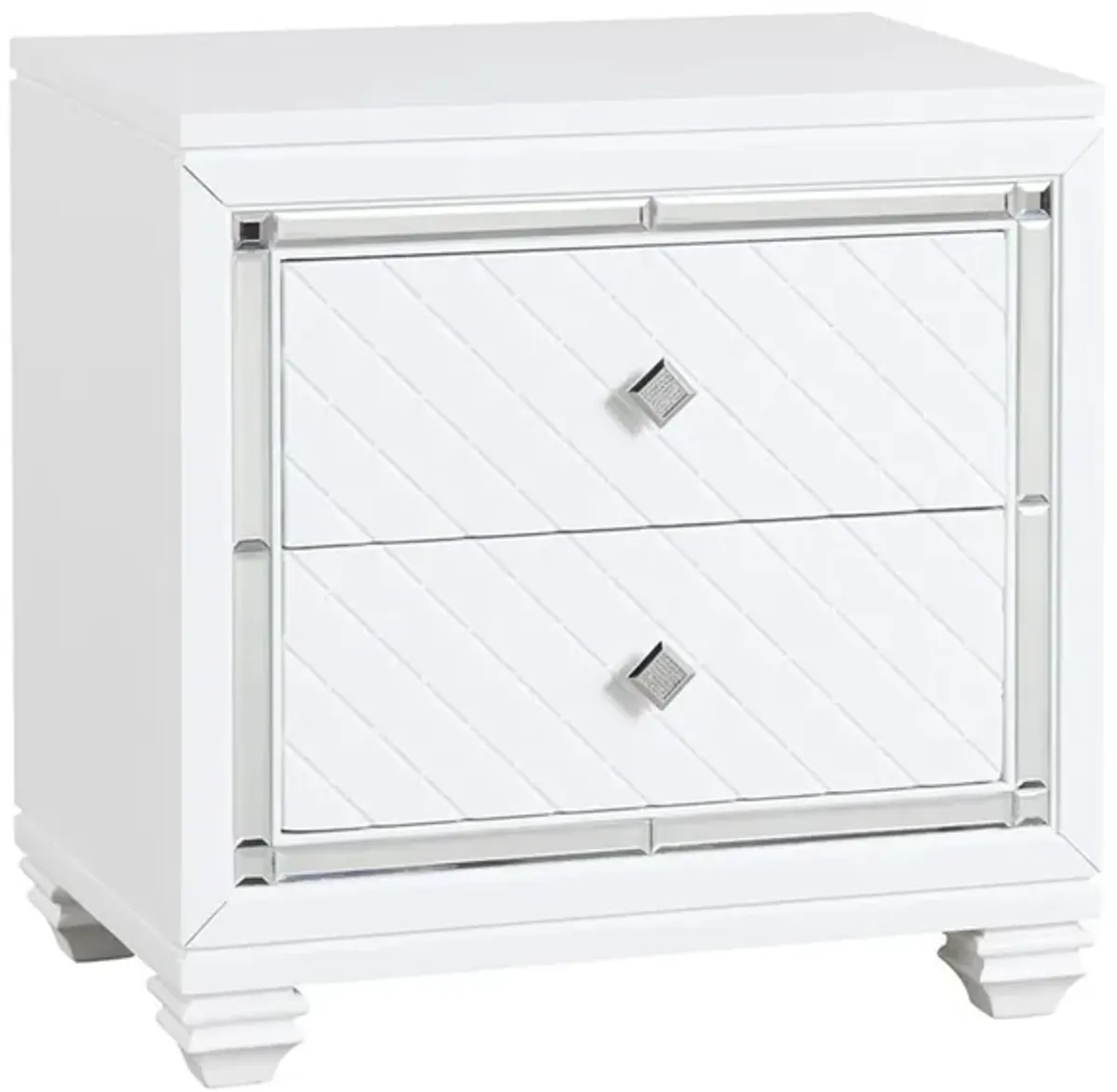 Shiney Nightstand in White by Cosmos Furniture