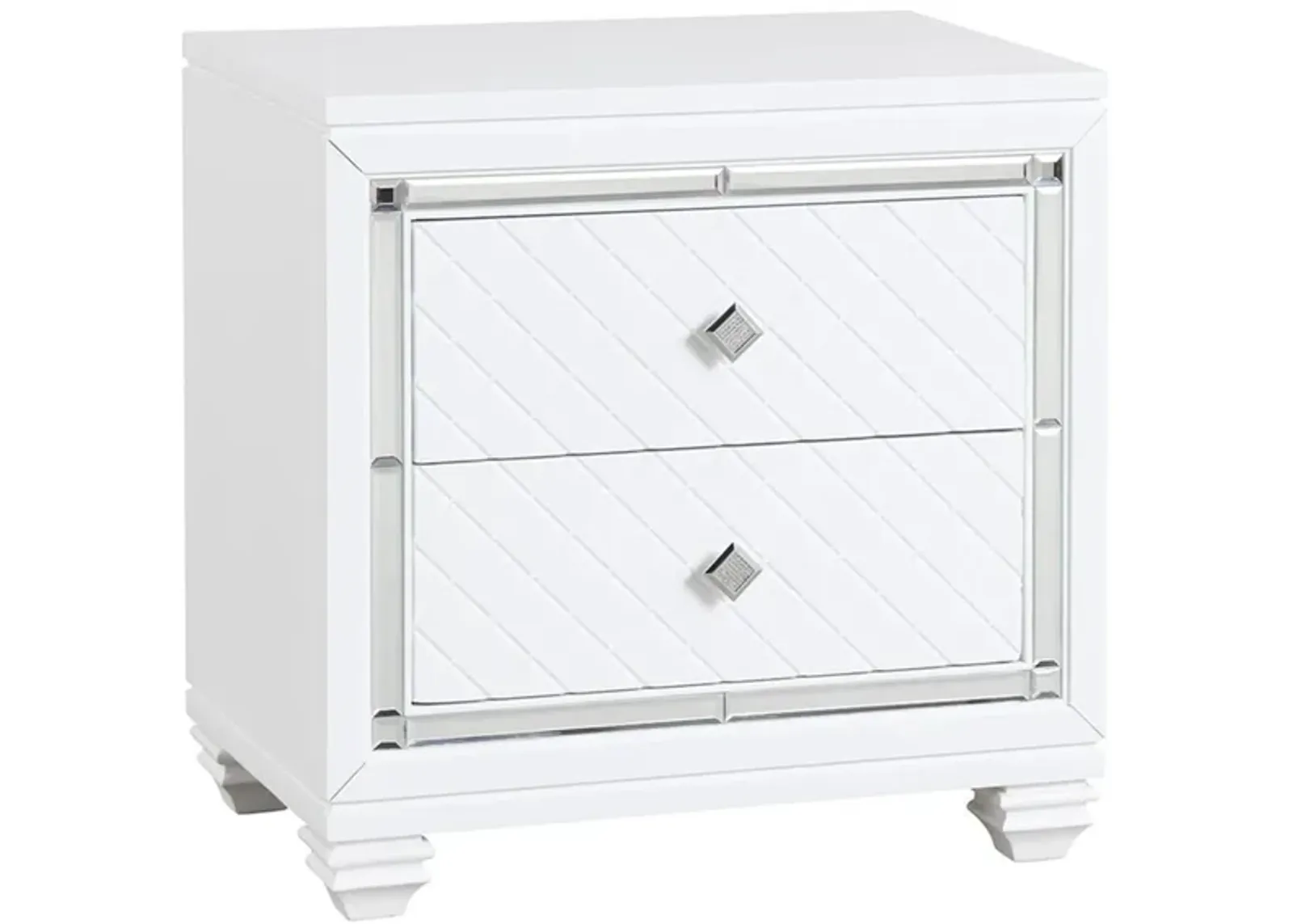 Shiney Nightstand in White by Cosmos Furniture