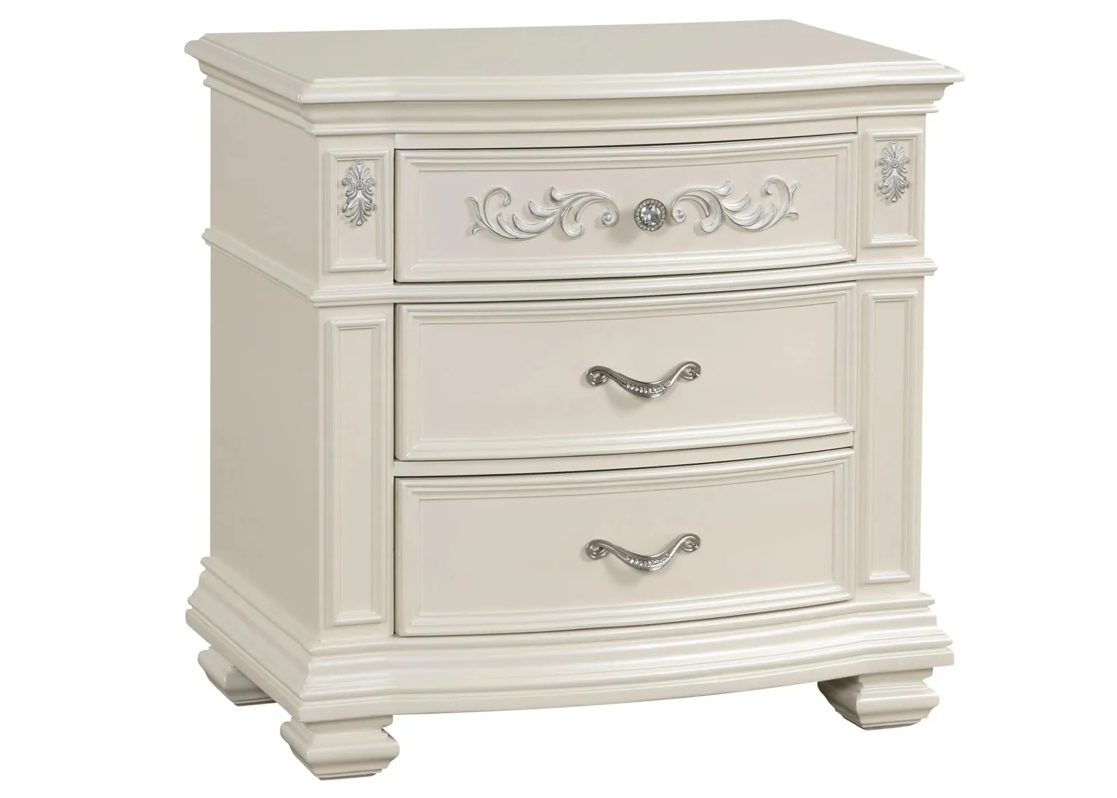 Valentina Nightstand in Pearl by Cosmos Furniture