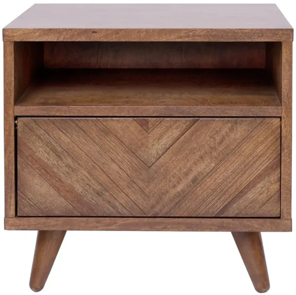 Piero Chevron Nightstand in Monterey Brown by New Pacific Direct