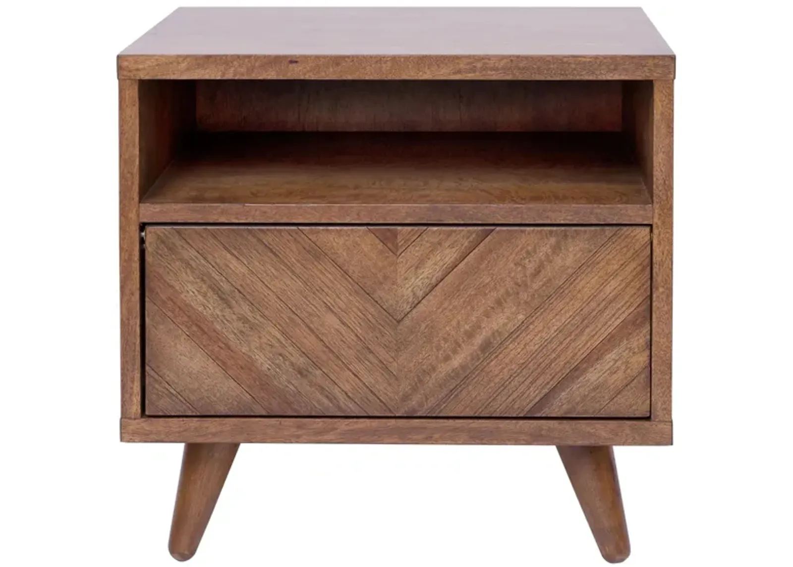 Piero Chevron Nightstand in Monterey Brown by New Pacific Direct