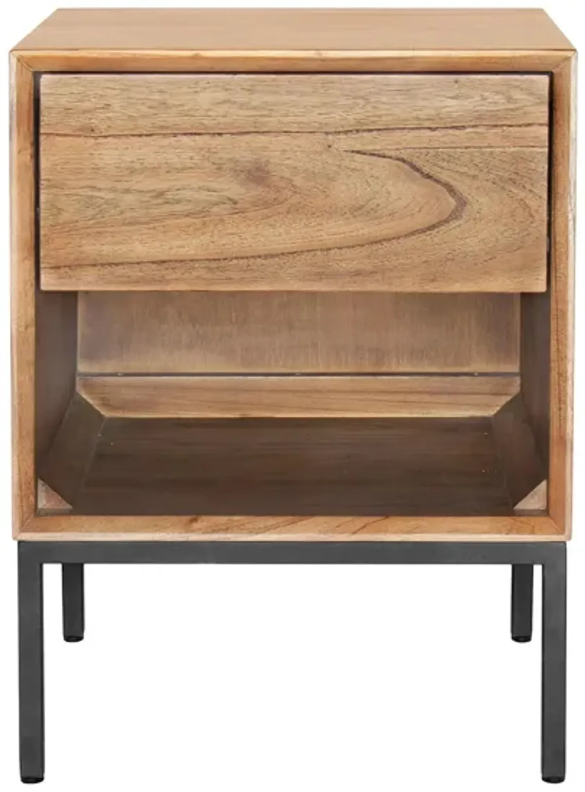 Hathaway 1-Drawer Nightstand in Newton Brown by New Pacific Direct