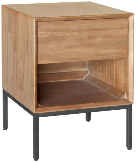 Hathaway 1-Drawer Nightstand in Newton Brown by New Pacific Direct