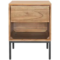 Hathaway 1-Drawer Nightstand in Newton Brown by New Pacific Direct