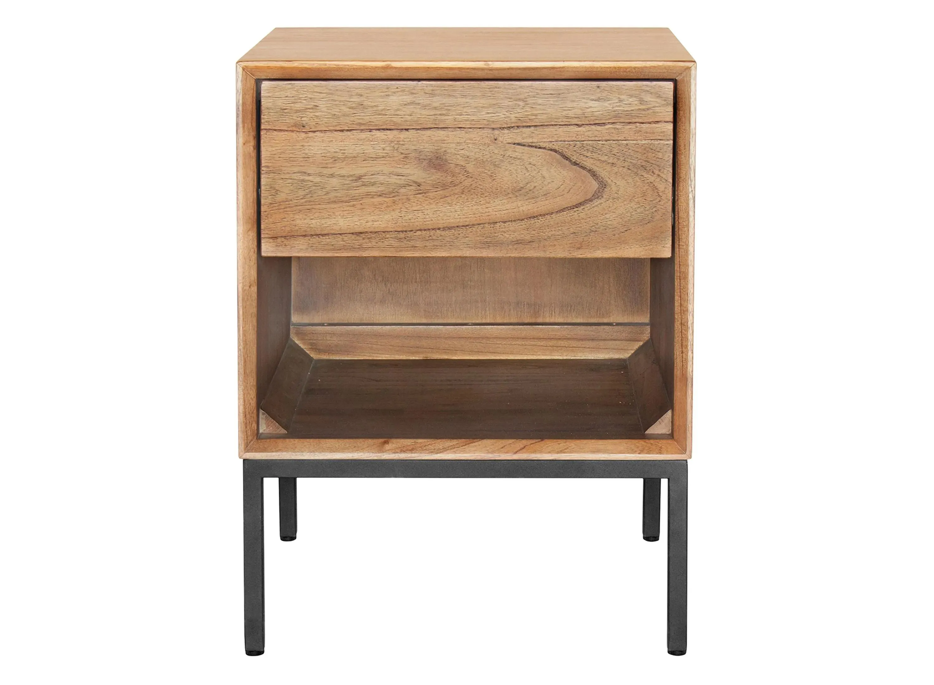 Hathaway 1-Drawer Nightstand in Newton Brown by New Pacific Direct