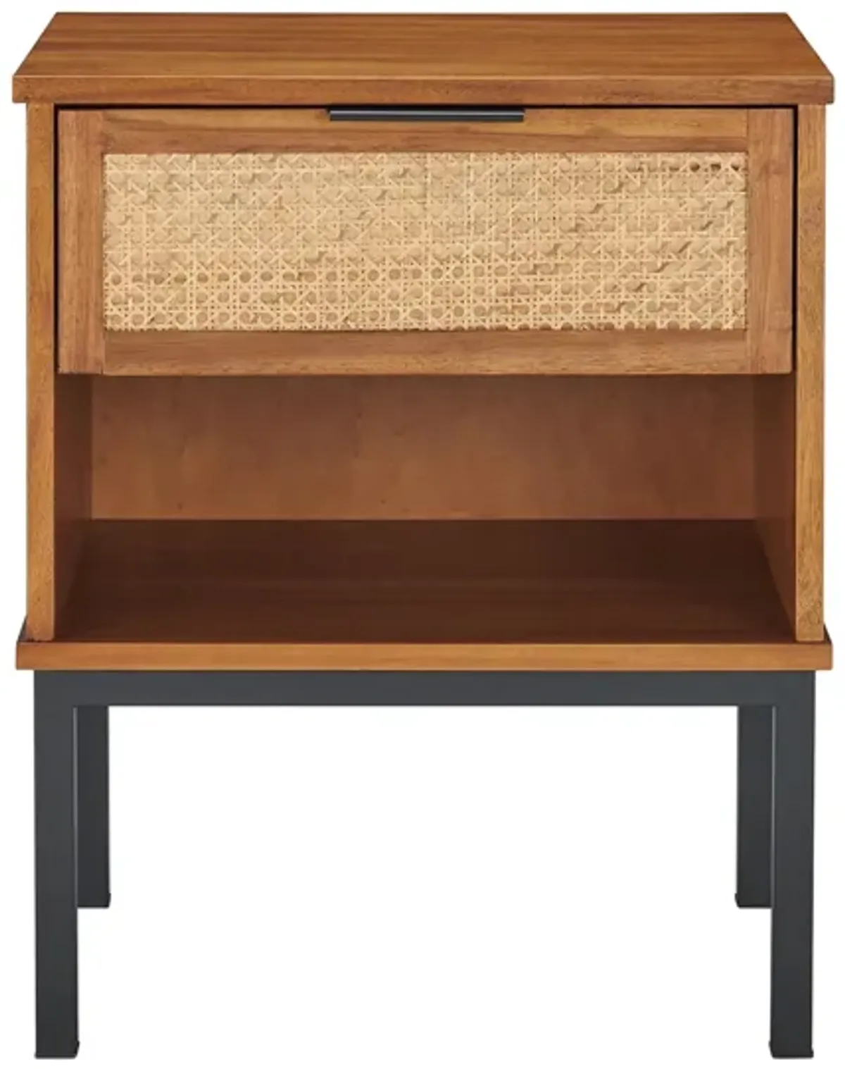 Caine Rattan Nightstand in Brown by New Pacific Direct