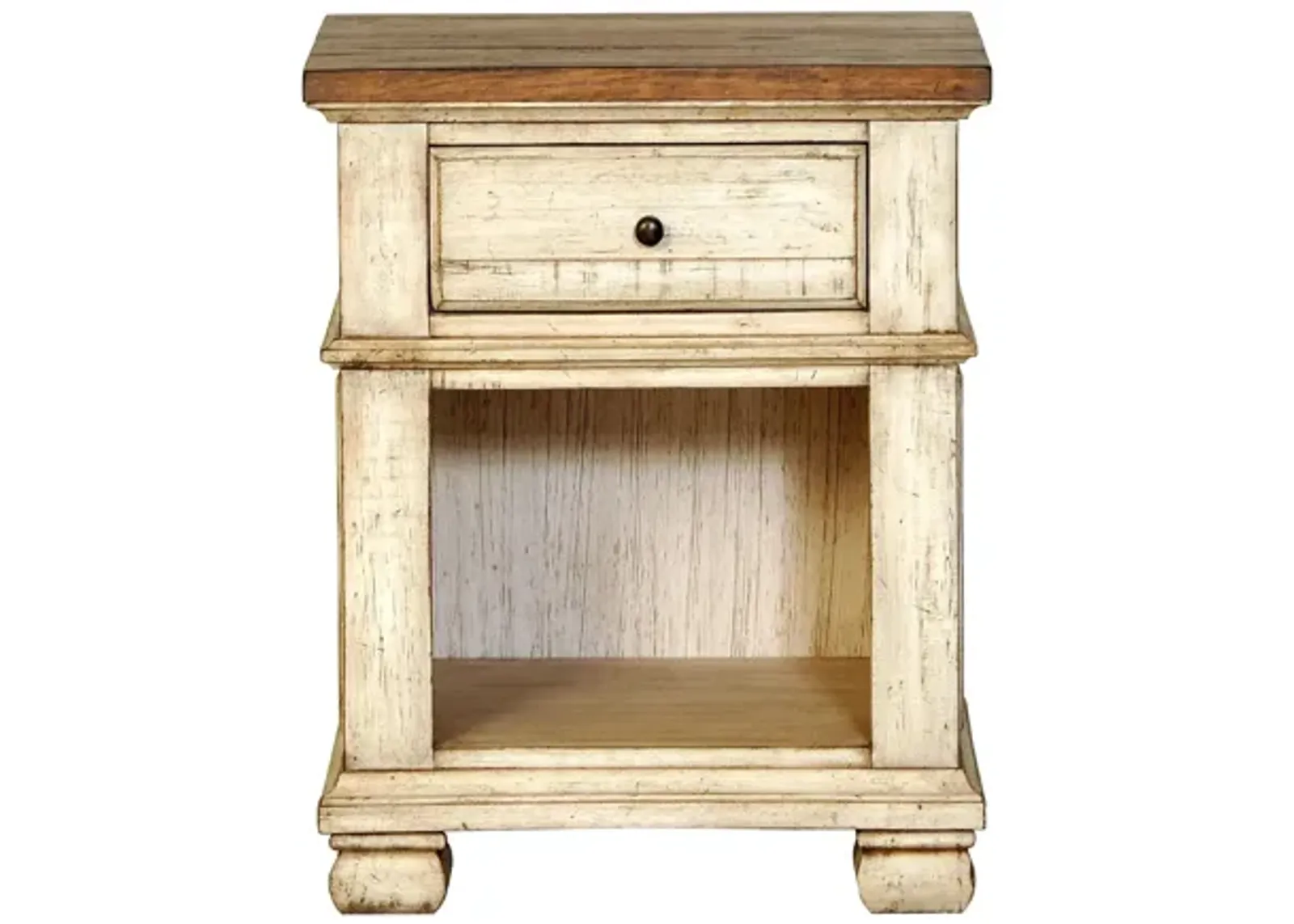 Belmont Nightstand in Timbered Brown Farmhouse & Antique Linen by Napa Furniture Design