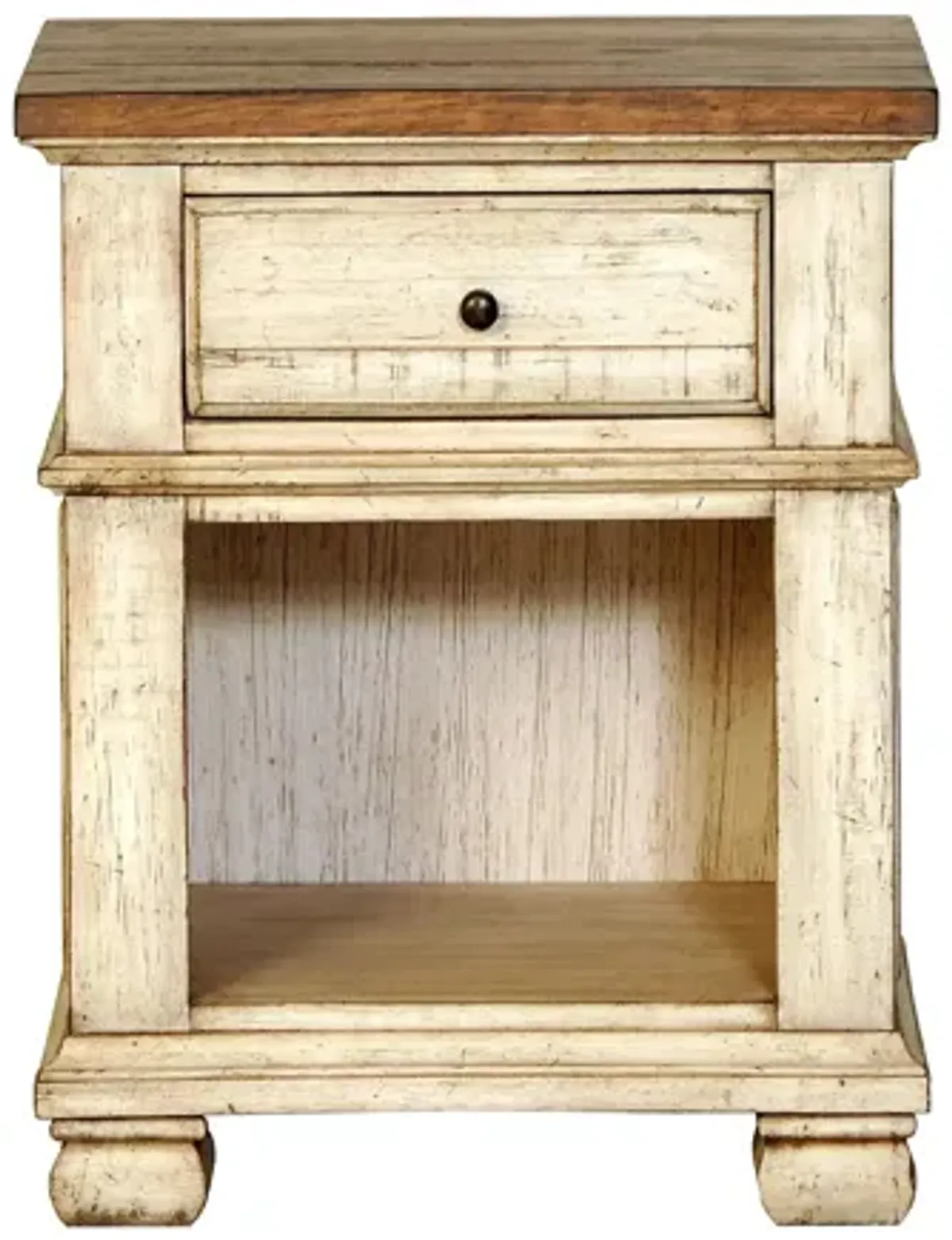 Belmont Nightstand in Timbered Brown Farmhouse & Antique Linen by Napa Furniture Design