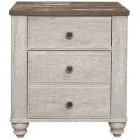 Mckewen Nightstand in 2 Tone Finish (Antique White And Brown) by Homelegance