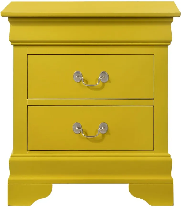 Rossie 2-Drawer Nightstand in Yellow by Glory Furniture