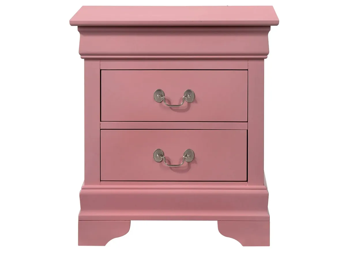 Rossie 2-Drawer Nightstand in Pink by Glory Furniture