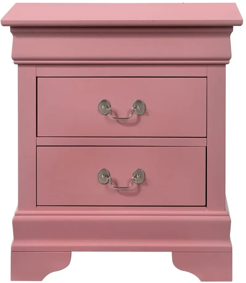 Rossie 2-Drawer Nightstand in Pink by Glory Furniture