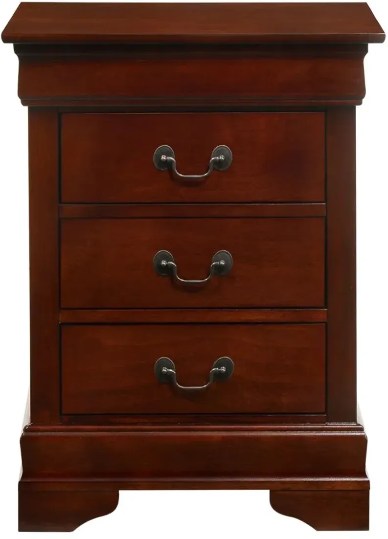 Rossie 3-Drawer Nightstand in Cherry by Glory Furniture