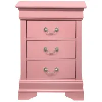 Rossie 3-Drawer Nightstand in Pink by Glory Furniture