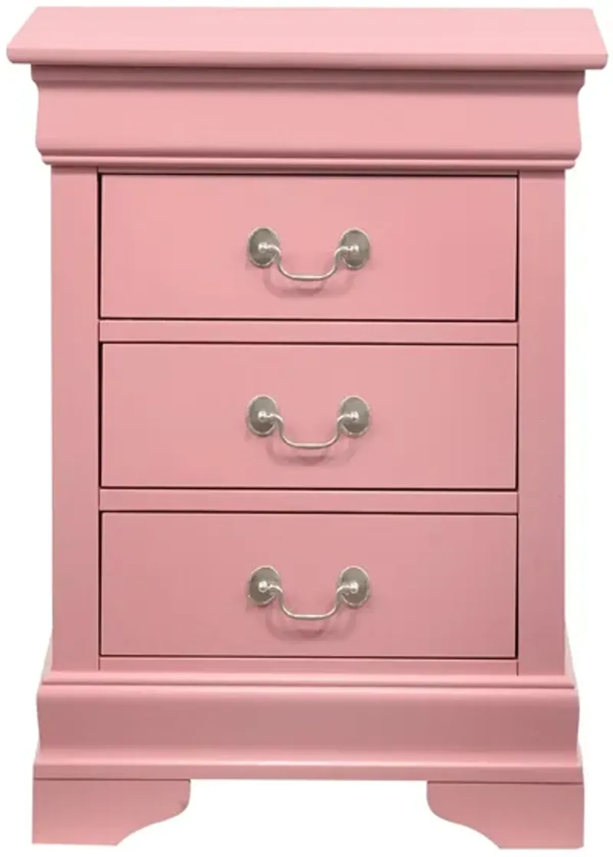 Rossie 3-Drawer Nightstand in Pink by Glory Furniture