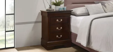 Rossie 3-Drawer Nightstand in Cappuccino by Glory Furniture
