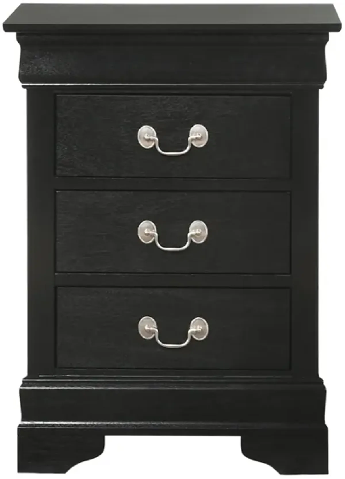 Rossie 3-Drawer Nightstand in Black by Glory Furniture