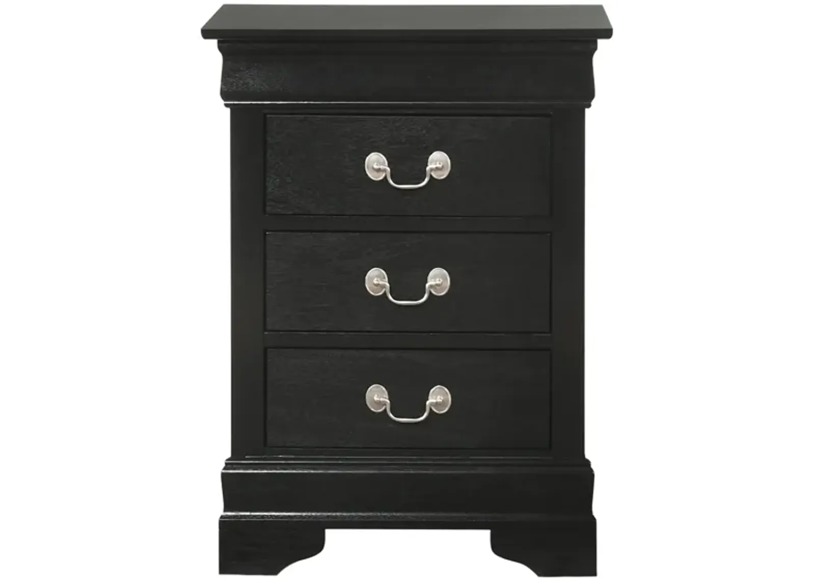 Rossie 3-Drawer Nightstand in Black by Glory Furniture