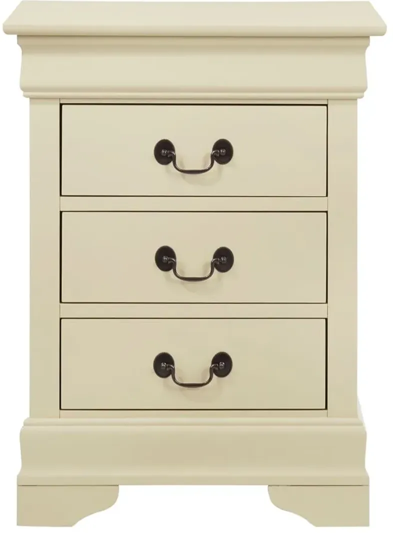 Rossie 3-Drawer Nightstand in Beige by Glory Furniture