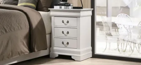 Rossie 3-Drawer Nightstand in White by Glory Furniture