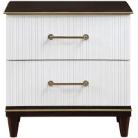 Bellamy Nightstand in 2-Tone Finish with Gold Trim (White and Cherry) by Homelegance