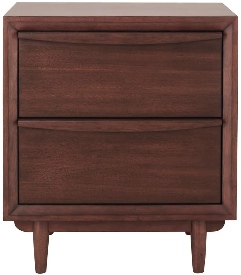 Marcelo 2-Drawer Night Stand W/Usb in Brown by Bellanest
