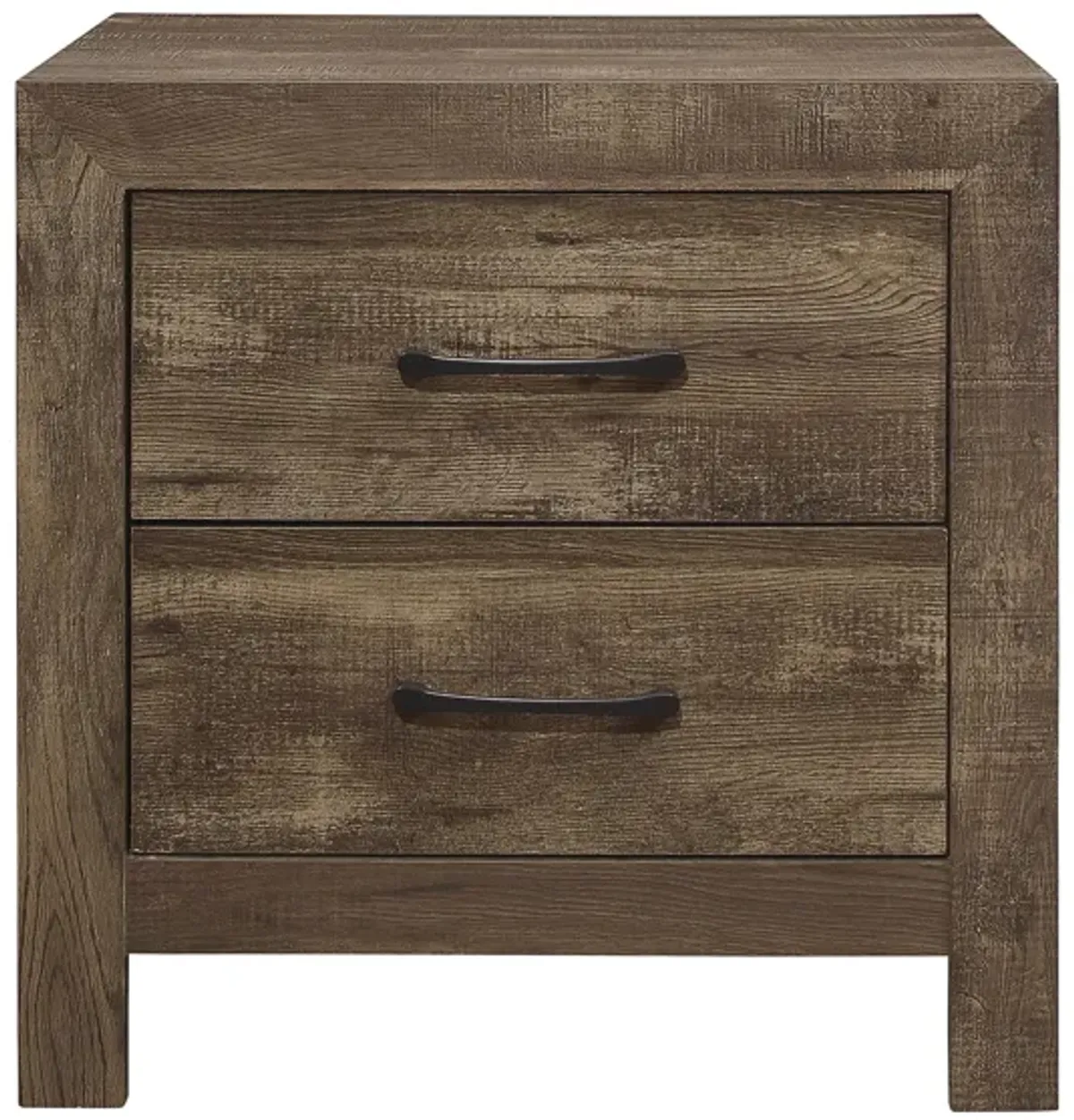 Bijou 2-Drawer Nightstand in Rustic Brown by Homelegance