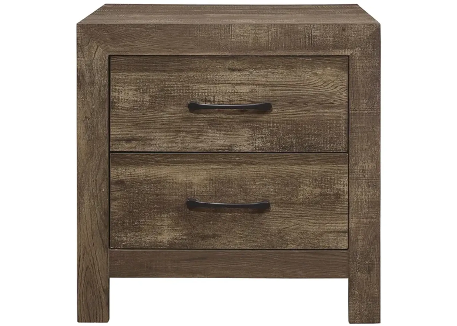 Bijou 2-Drawer Nightstand in Rustic Brown by Homelegance