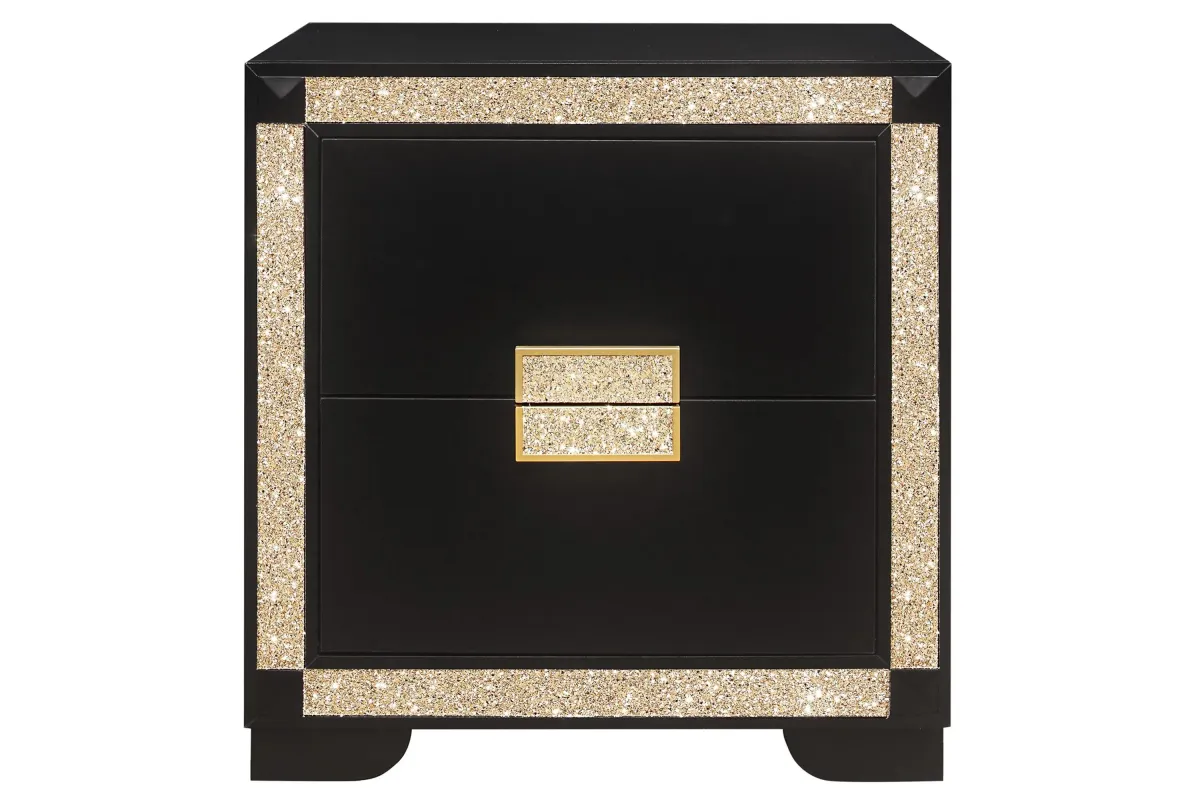 Blake Nightstand in Black/Gold by Global Furniture Furniture USA