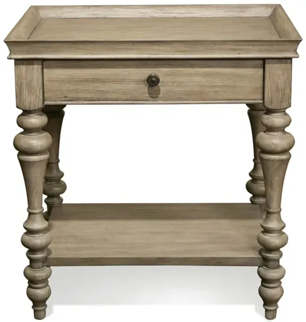 Corinne Wood Top Leg Nightstand